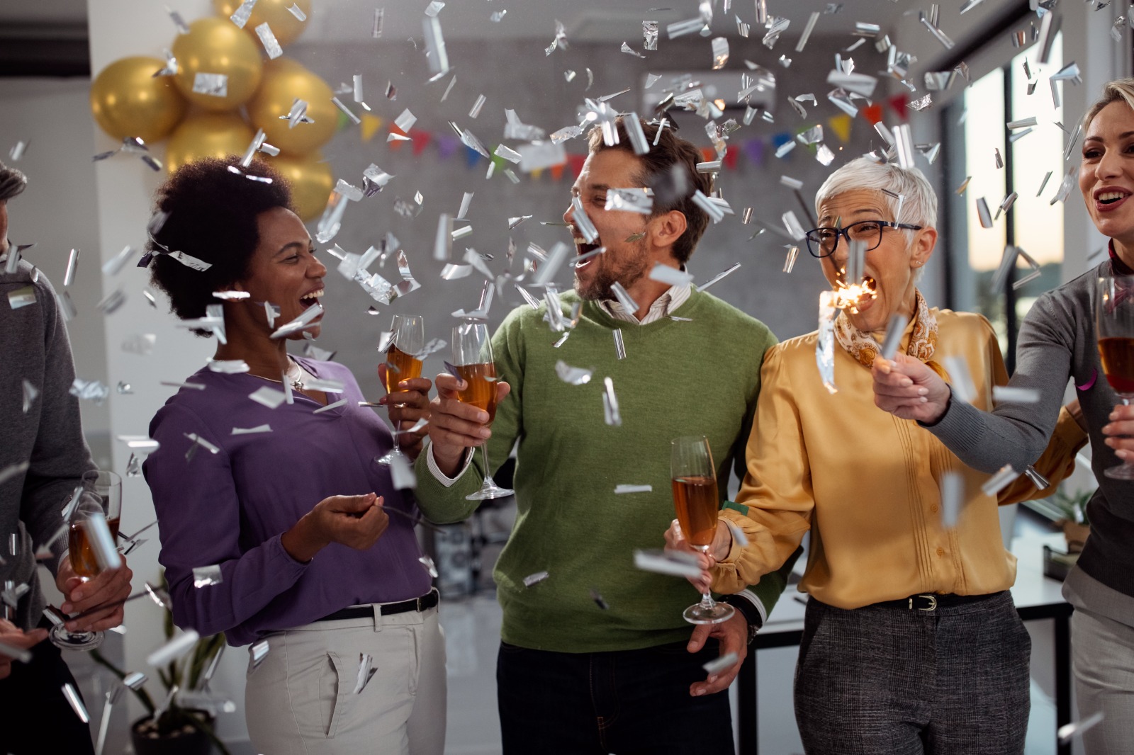 celebración con amigos