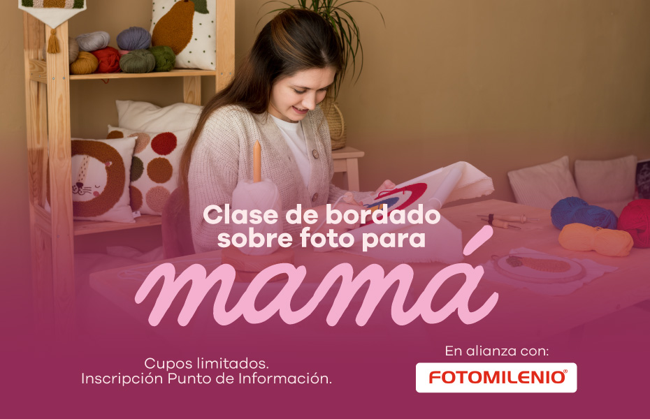 Clase de bordado sobre foto para mamá 